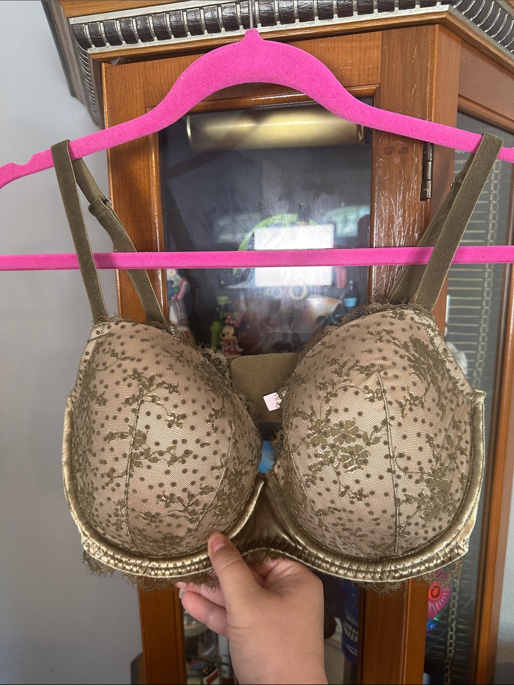 Victoria's Secret Olive Green Lace Push-Up Bra